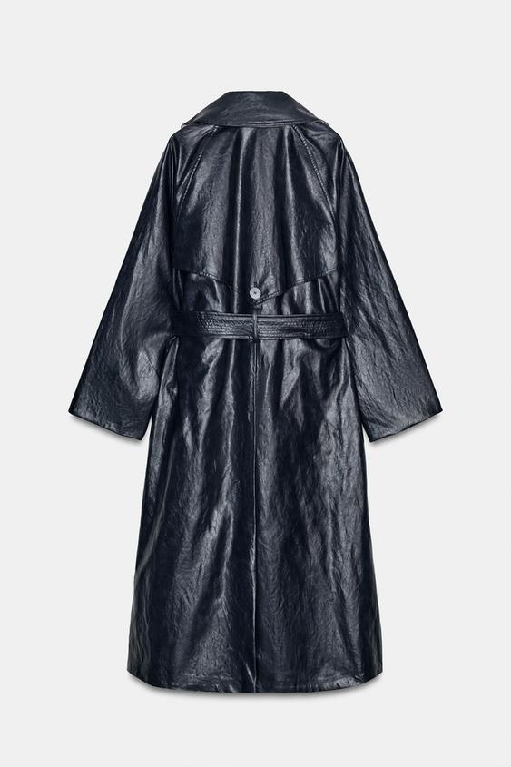 Trench oversize effet cuir ZW Collection