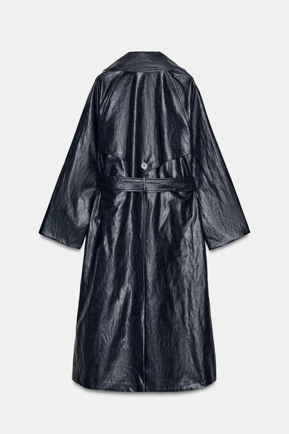 Trench oversize effet cuir ZW Collection