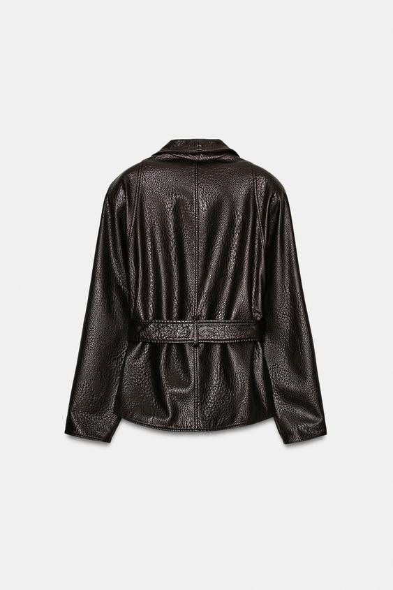 Veste effet cuir avec ceinture ZW Collection