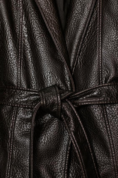 Veste effet cuir avec ceinture ZW Collection
