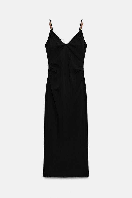 Robe midi cintrée à perles