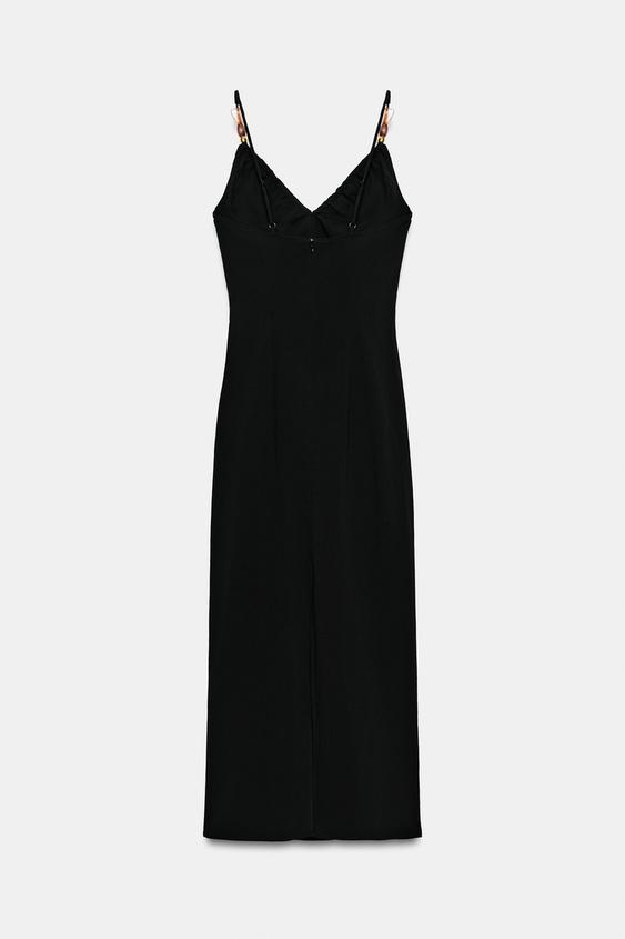 Robe midi cintrée à perles