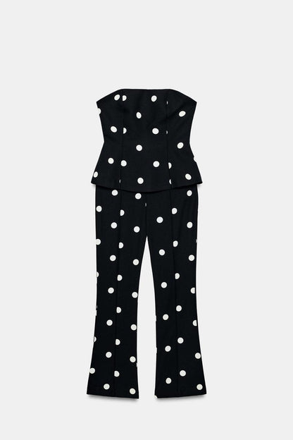 Combinaison bustier à pois