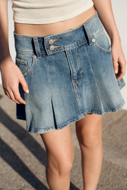 Jupe en denim TRF à plis
