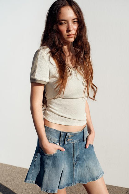 Jupe en denim TRF à plis