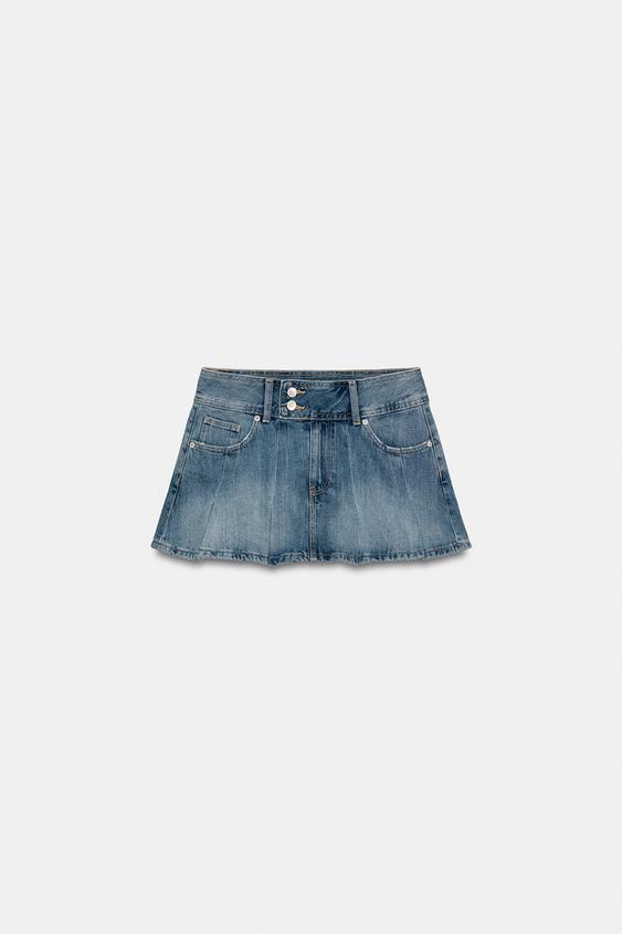 Jupe en denim TRF à plis