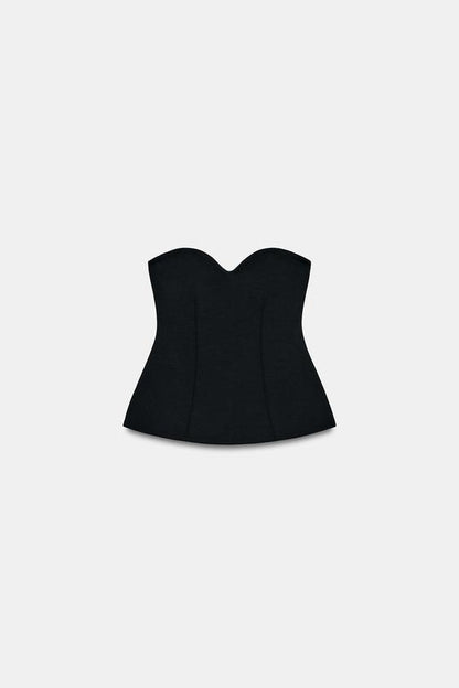 Top bandeau à décolleté cœur