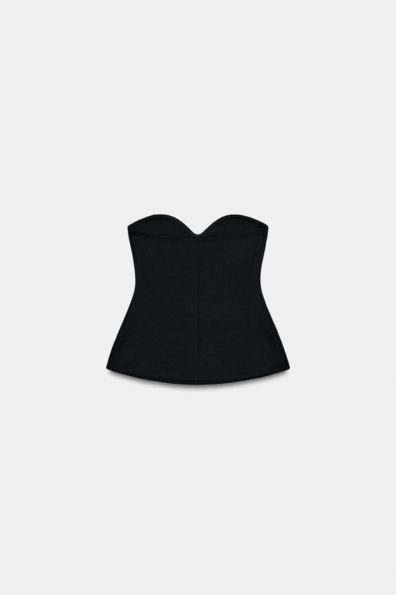 Top bandeau à décolleté cœur