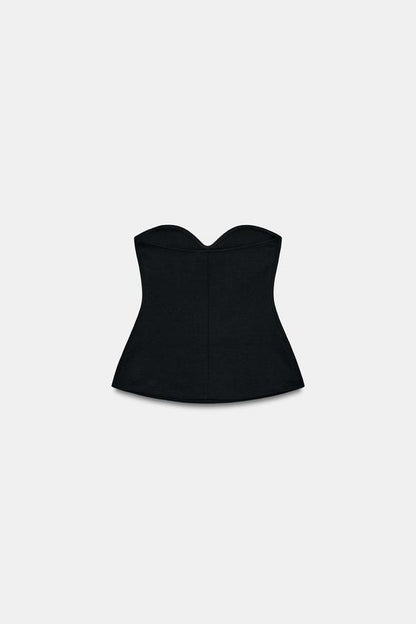 Top bandeau à décolleté cœur