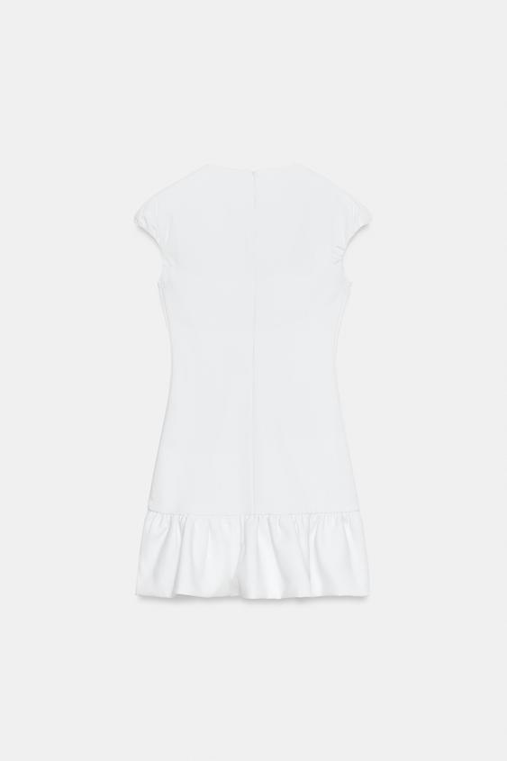 Robe mini à bas volanté