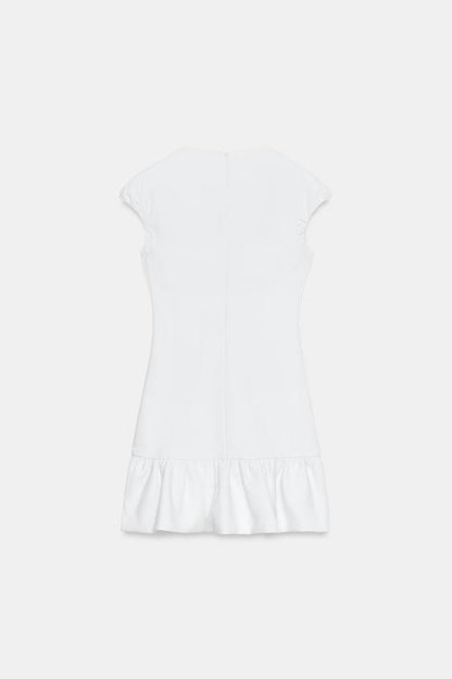 Robe mini à bas volanté
