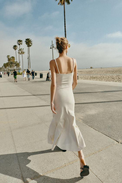 Robe longue drapée