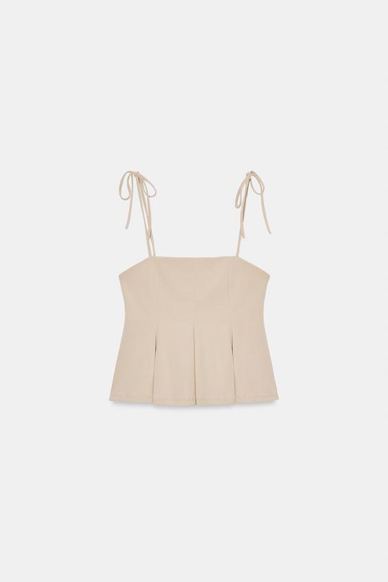 Top peplum à bretelles