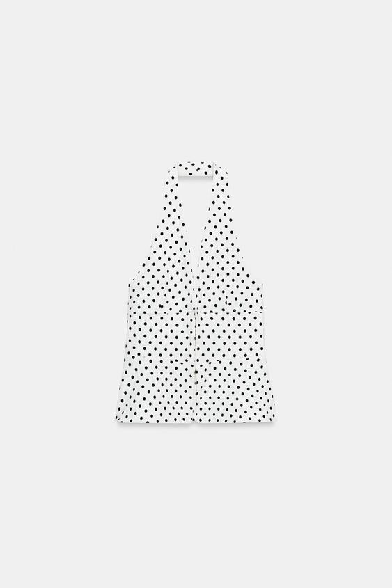 Top dos-nu extensible à pois