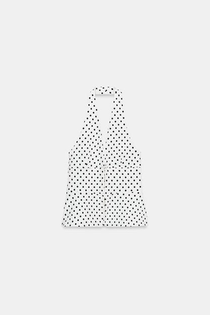 Top dos-nu extensible à pois
