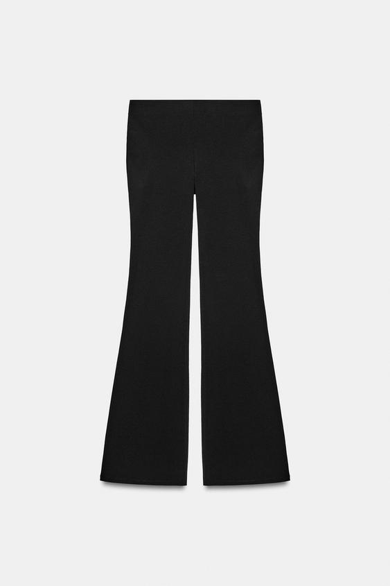 Pantalon coupe évasée extensible à pois