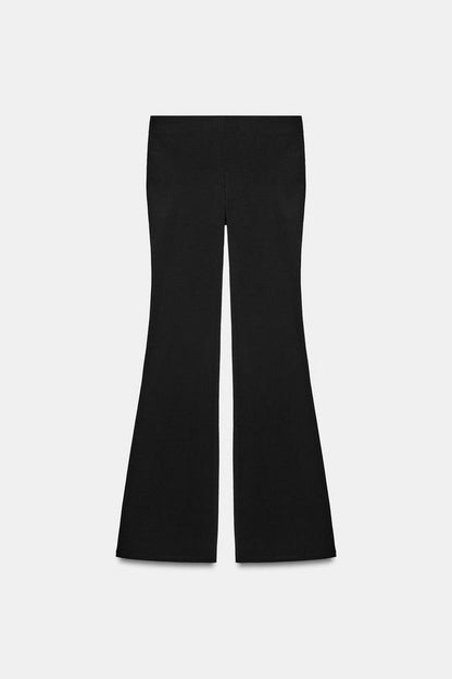 Pantalon coupe évasée extensible à pois