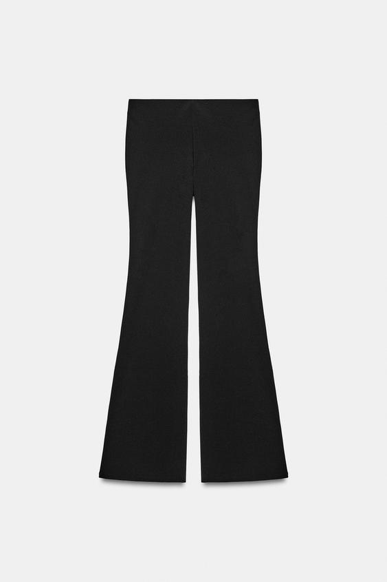 Pantalon coupe évasée extensible à pois