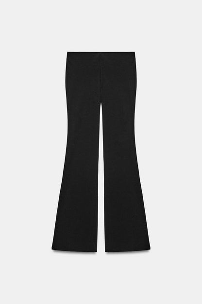 Pantalon coupe évasée extensible à pois