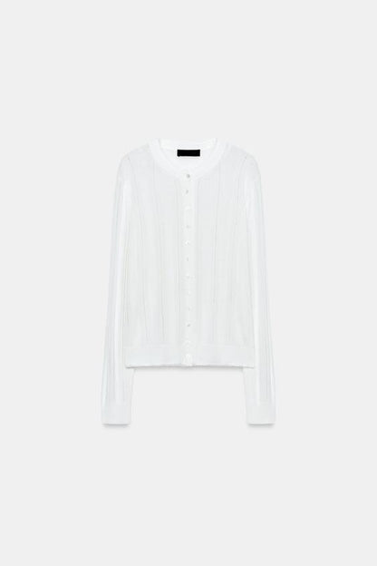 Veste en maille pointelle