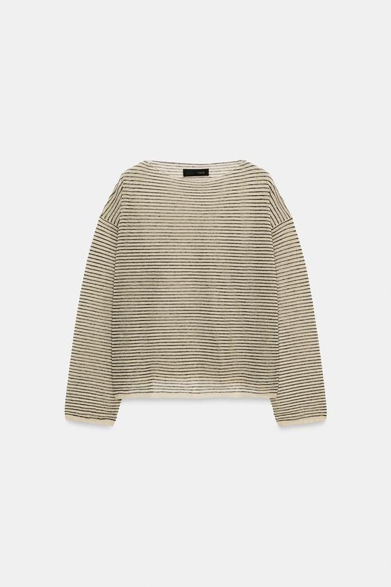 Pull en maille fine à rayures