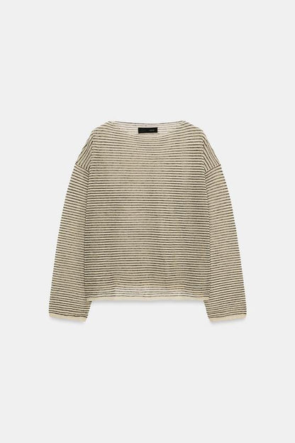 Pull en maille fine à rayures