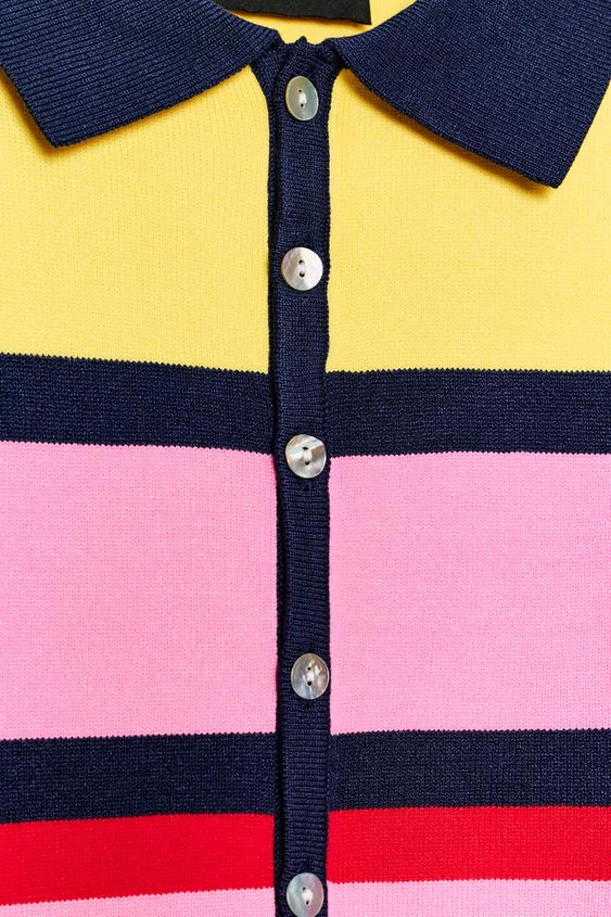 Polo en maille rayée