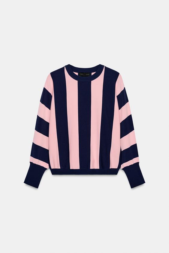 Sweat-shirt en maille rayée