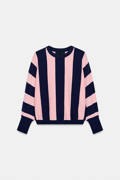 Sweat-shirt en maille rayée
