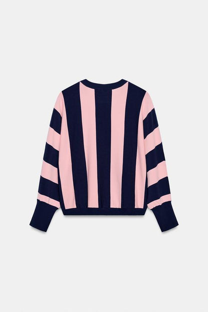 Sweat-shirt en maille rayée