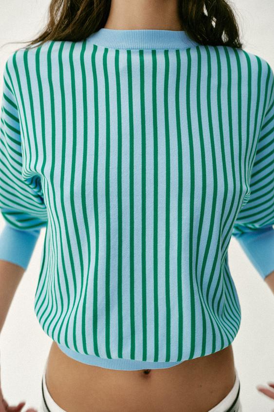 Sweat-shirt en maille rayée