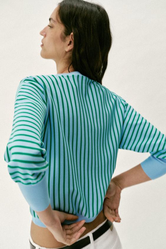 Sweat-shirt en maille rayée