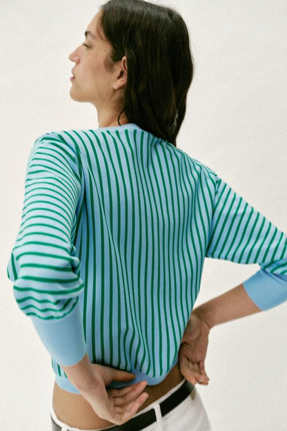 Sweat-shirt en maille rayée