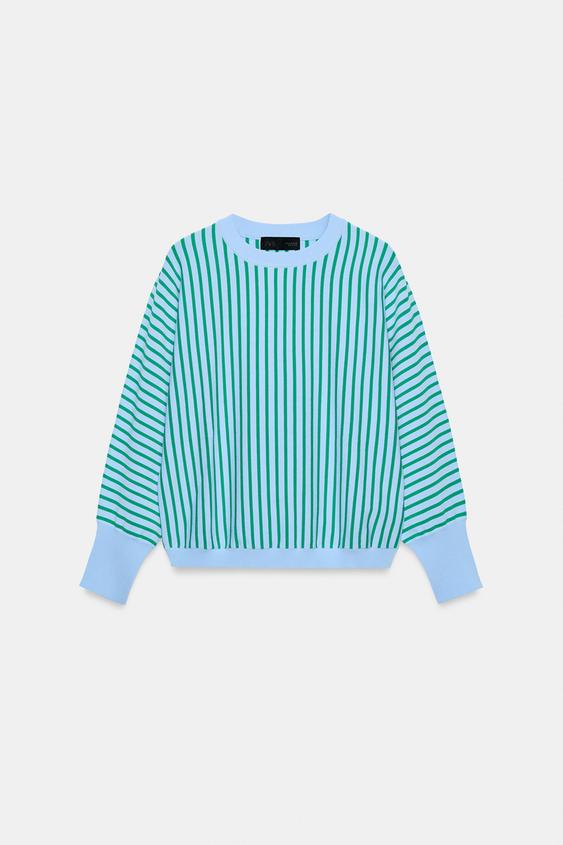 Sweat-shirt en maille rayée