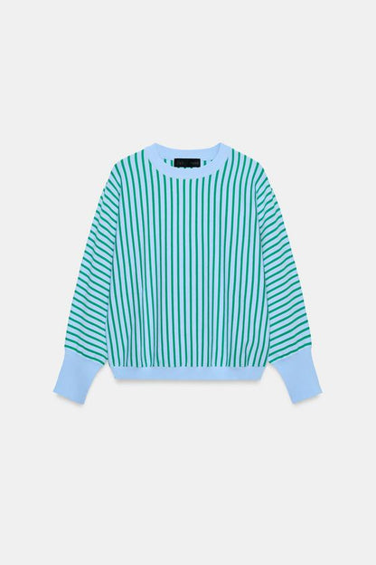 Sweat-shirt en maille rayée