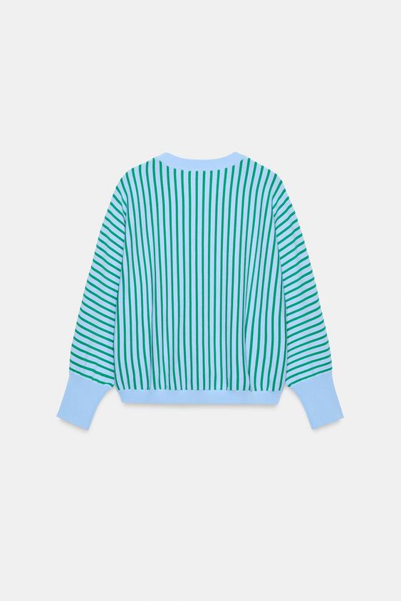 Sweat-shirt en maille rayée