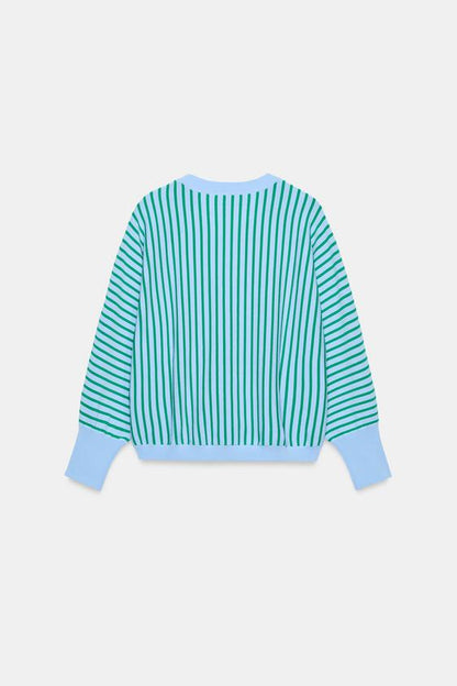 Sweat-shirt en maille rayée