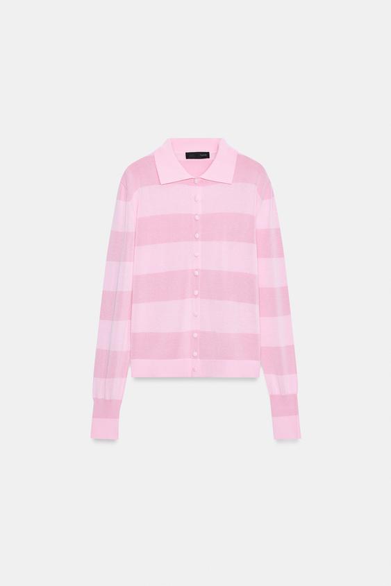 Veste en maille à rayures
