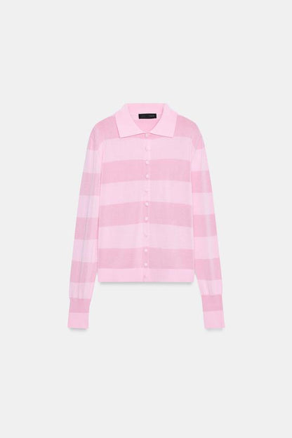 Veste en maille à rayures