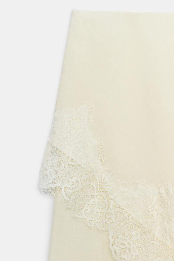 Pantalon paréo large en dentelle