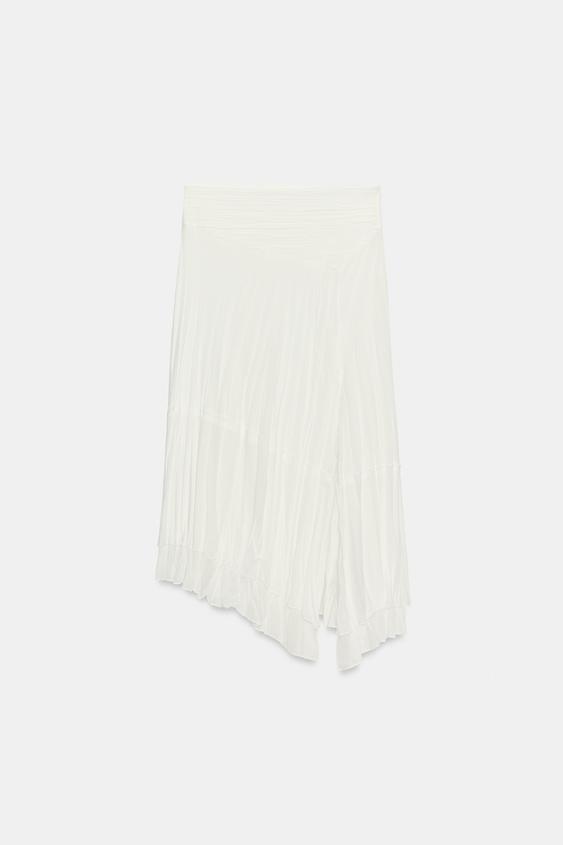 Jupe asymétrique en tissu texturé
