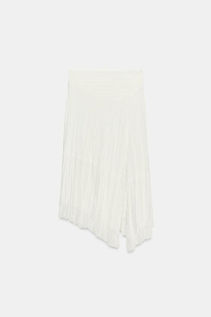 Jupe asymétrique en tissu texturé