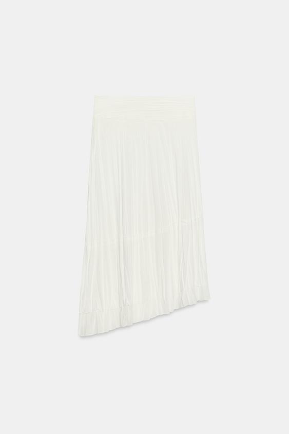 Jupe asymétrique en tissu texturé