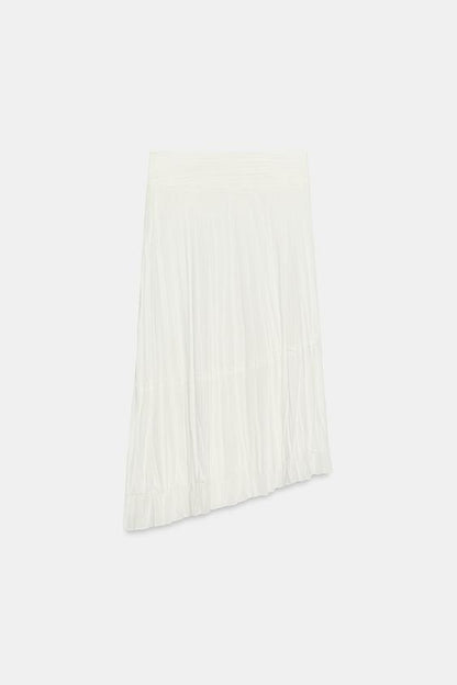 Jupe asymétrique en tissu texturé
