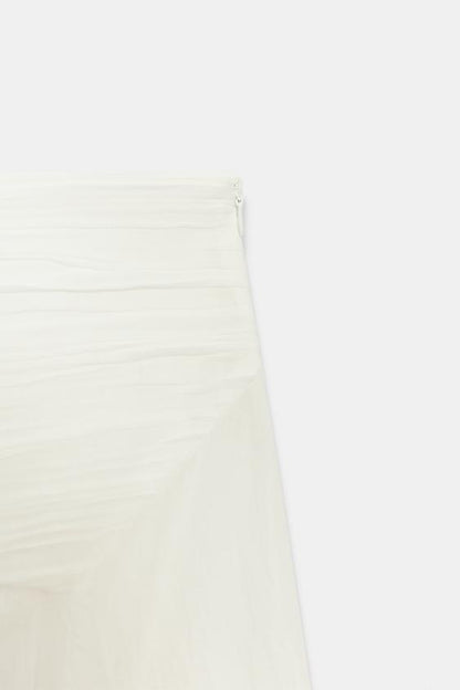 Jupe asymétrique en tissu texturé