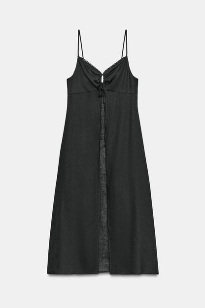 Top lingerie long en lin