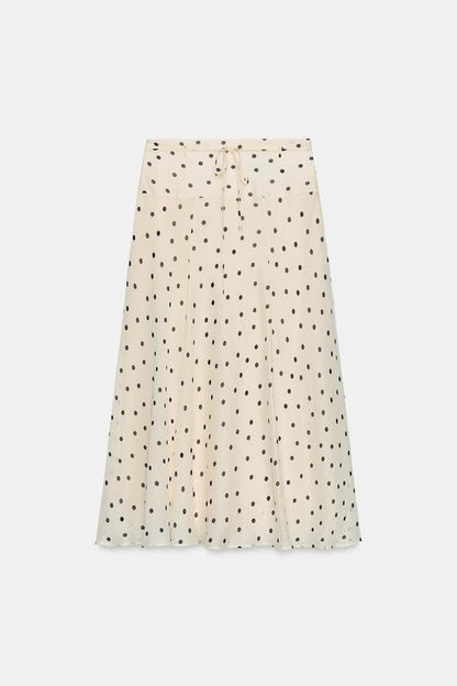 Jupe midi à pois
