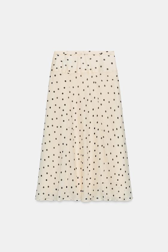Jupe midi à pois