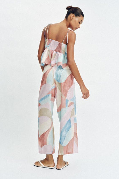 Pantalon large imprimé