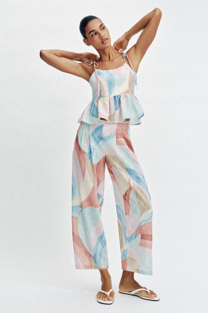 Pantalon large imprimé